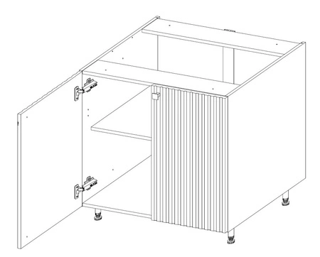 Verdi Eckküchenmöbel-Set 250x280 cm Küchenmöbel beständig gegen Feuchtigkeit Dampf und Beschädigungen Metallgriffe
