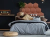 Gepolstertes Paneel Hexagon 30x26 cm schmutzig rosa stilvolles Wandpaneel Veloursstoff modische Dekoration jedes Interieur