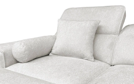 Ecksofa mit Schlaffunktion Viano creme links stilvolles Ecksofa mit interessanter Form verstellbare Kopfstützen Zierkissen