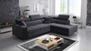 Ecksofa mit Schlaffunktion Nausa III graphit rechte Ecke Samt stilvolles bequemes Ecksofa verstellbare Kopfstützen Bettzeugcontainer