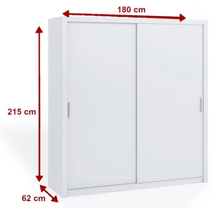 Rico Schiebeschrank 180 cm Eiche Klöster funktionale Möbel klassische Form idealer Kleiderschrank für Schlafzimmer Garderobe oder Flur