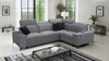 Ecksofa mit Schlaffunktion Kelly Sleek II grau rechtes elegantes Ecksofa für das Wohnzimmer aus strapazierfähigem Webstoff