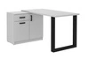 Makana Eckschreibtisch hellgrau Kommode mit Schublade und Fächern stilvolles und funktionelles Möbelstück mit 28mm Platte