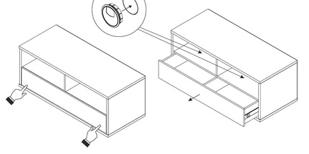 TV-Schrank Yugo 120 cm in Esche / weiß glänzend Funktionsmöbel für das Wohnzimmer oder Jugendzimmer