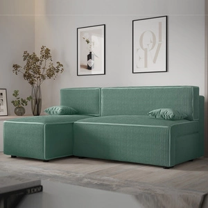 Ecksofa mit Schlaffunktion Brandon Patina links dreidimensionaler Stoff mit ausdrucksstarken Streifen Bettzeugbehälter