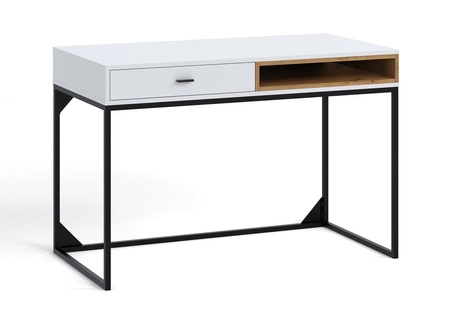 Schreibtisch Olier 120 cm weiß idealer Schreibtisch für ein Büro oder Jugendzimmer stabiles Metallgestell