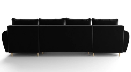 Ecksofa mit Schlaffunktion Rovigo U schwarz elegantes Ecksofa in skandinavischer Form mit garantiertem Komfort großes Bettzeugfach