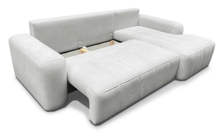 Ecksofa mit Schlaffunktion Bovec ecru rechts stilvolles Ecksofa mit ergonomischer Form hydrophobem Stoff
