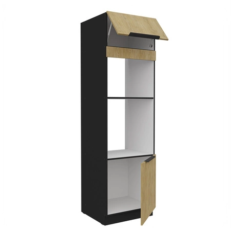 Küchenhochschrank Crotone 60 DPM-210 2F schrank für Einbauherd und Mikrowelle dampf- und hitzebeständig