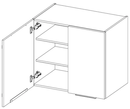 Vanimo 80 G-72 2F Hängeschrank für die Küche, dampf-, hitze- und spritzwassergeschützt