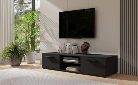 RTV-Schrank Maxione 190 cm schwarz geräumiger TV-Schrank im klassischen Stil einfache Konstruktion universelle Farben