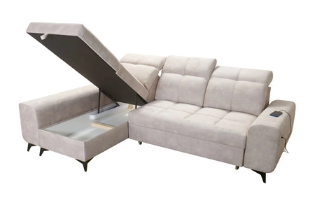 Ecksofa mit Schlaffunktion Buffalo creme links Funktionelles und stilvolles Ecksofa mit Bettkasten