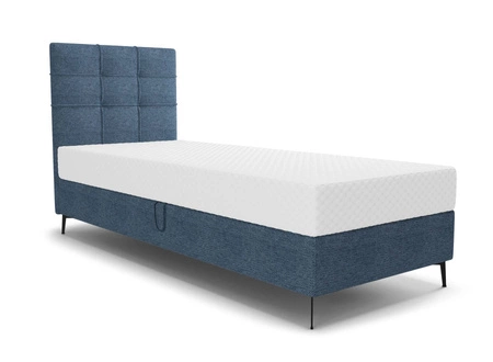 Boxspringbett Irvine 90x200 blau Stilvolles Bett mit Bettzeugablage und hohem Kopfteil besticht durch sein elegantes Design