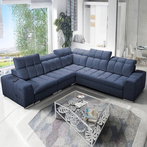 Ecksofa mit Schlaffunktion Luigi III blau links bequemes Ecksofa für das Wohnzimmer perfekt für die tägliche Entspannung
