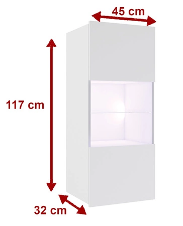 Hängeelement Apulia X weiß glänzend/schwarz glänzend Außergewöhnlich stilvolles Hängeelement mit schlichten Möbelstücken, das sich in jede Einrichtung einfügt