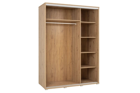 Penelope Schiebeschrank mit Spiegel 155 cm Eiche artisan modernen Kleiderschrank ideal für ein Schlafzimmer Kleiderschrank oder Flur