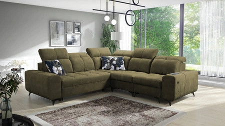 Ecksofa mit Schlaffunktion Buffalo III olive rechts komfortables Ecksofa mit ästhetischer Verarbeitung mit Bettzeugcontainern