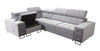 Ecksofa mit Schlaffunktion Hampton II burgundy links stilvolles Ecksofa Bett weicher Samtbezug Stoff