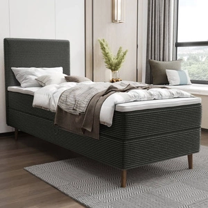 Boxspringbett Totti 90x200 graphit stilvolles Bett mit Bettzeug Lagerung dreidimensionalen Stoff mit ausdrucksstarken Streifen