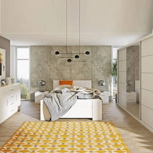 Schlafzimmermöbel Set Rico weiß zeitloses Design Schlafzimmermöbel Set geräumiger Schiebeschrank mit Spiegel