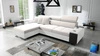 Ecksofa mit Schlaffunktion Dafni Elfenbein/Weiß linksseitig aus Samt bietet Komfort und Funktionalität während der täglichen Erholung