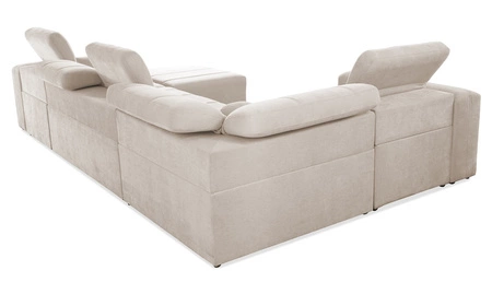 Ecksofa mit Schlaffunktion Cetara IV grau rechte Ecke stilvolles Design mit verschiebbaren Rückenlehnen zwei Bettzeugkästen