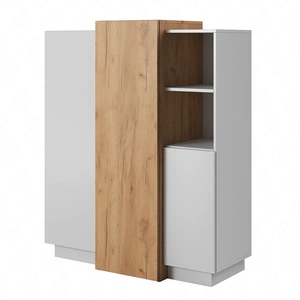 Space 110 cm Kommode weiß / Eiche Handwerk Gold modernistisches Design und moderne Form der Möbel Push-to-Open-System