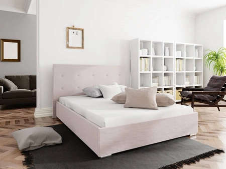 Bejar Polsterbett 140x200 puderrosa mit modernem Kopfteil ideal für Schlafzimmer
