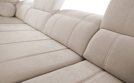 Ecksofa mit Schlaffunktion Cetara VII grau Esche links Hochwertiges Ecksofa für das Wohnzimmer mit bequemer Schiebelehne