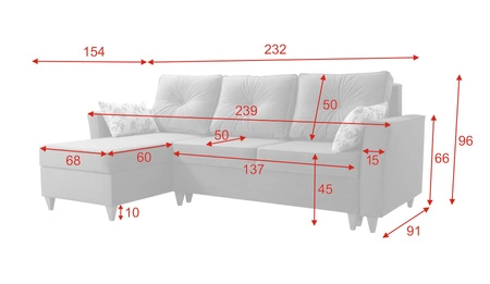 Ecksofa mit Schlaffunktion Topeka graphit linke Seite stilvolles und modernes Design, das sich in jede Einrichtung einfügt