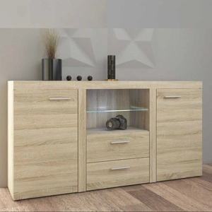 Kommode mit Schubladen Rene 156 cm helle Eiche sonoma modern und funktional komfortable und problemlose Nutzung