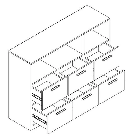 Schubladenkommode Rest 145 cm Eiche Handwerk weiß / Esche modernes und funktionelles Möbelstück für das Jugendzimmer