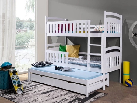 Etagenbett Kajtek 3 Personen 80x170 cm ideal für ein Kinderzimmer spart Platz nimmt den Platz eines Einzelbettes