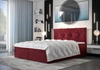 Boxspringbett Arvada 160x200 dunkelrot Bett im modernen skandinavischen Stil mit gepolstertem Kopfteil