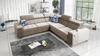 Ecksofa mit Schlaffunktion Hampton III beige rechtsseitiges bequemes Ecksofa aus glattem und weichem Samtstoff