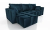 Ecksofa mit Schlaffunktion Linco dunkelblau universal Ecksofa mit modernem Design aus weichem Samtstoff