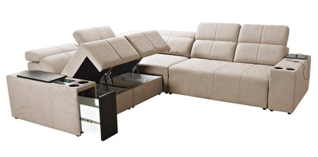 Ecksofa mit Schlaffunktion Tesalia III mint links komfortables Ecksofa mit verschiebbarer Rückenlehne zwei Bettkästen