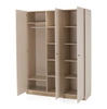 Kleiderschrank Olivio 145 cm sandbeige/geölte Eiche modernes Design schwarze Griffe ABS-Finish