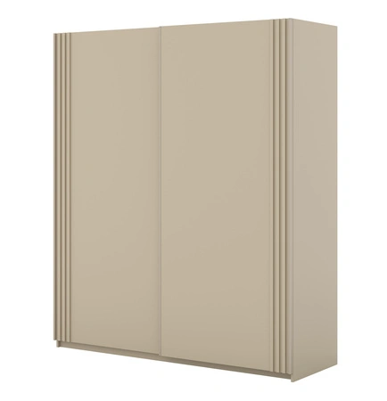 Schiebeschrank Niva 180 cm beige geräumiger Kleiderschrank mit Lamellen verziert ist perfekt für Räume jeder Größe