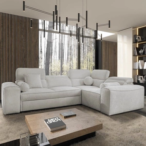 Ecksofa mit Schlaffunktion Viano II Esche grau rechts Designer sofa das sich in moderne Einrichtungen einfügt