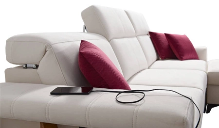 Ecksofa mit Schlaffunktion Bresso braun / schwarz rechtes Ecksofa mit praktischer Ablage in Eiche lancelot verstellbare Kopfstützen