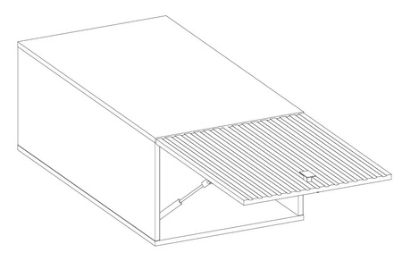 Verdi 50 NAGU-36 1F feuchtigkeits- und beschädigungsbeständiger Schrank schwarze Metallgriffe