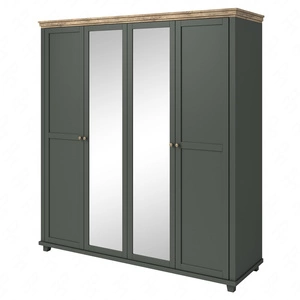 Spiegelschrank Evora 200 cm Flasche grün / Eiche lefkas elegantes Design geschmackvolle Farben Kleiderschrank für Schlafzimmer oder Ankleidezimmer