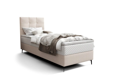 Boxspringbett Irvine 90x200 beige Stilvolles Bett mit Bettzeugablage und hohem Kopfteil besticht durch sein elegantes Design
