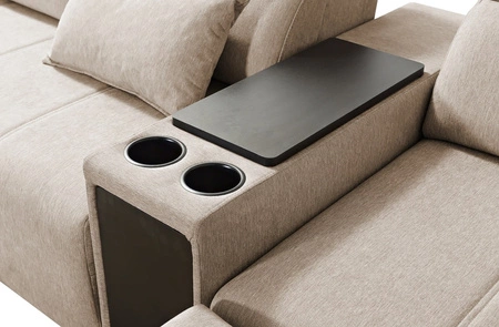 Ecksofa mit Schlaffunktion Tesalia V blau rechts Komfort-Ecksofa mit Schublade und Schiebefunktion der Rückenlehne