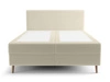 Boxspringbett Totti 180x200 beige stilvolles Bett mit Bettzeugablage dreidimensionaler Stoff mit ausdrucksvollen Streifen