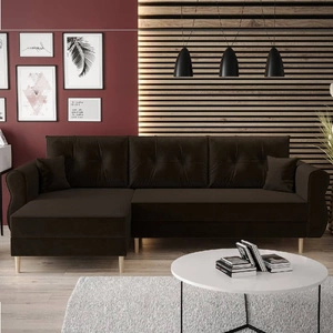 Ecksofa mit Schlaffunktion Wilkins braun linke Seite stilvolles und modernes Design, das sich in jede Einrichtung einfügt