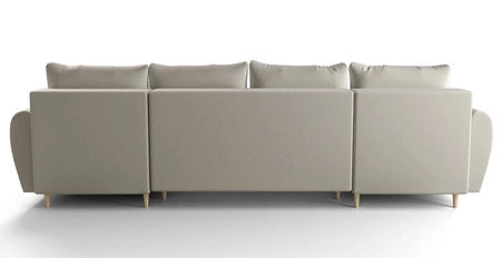 Ecksofa mit Schlaffunktion Rovigo U creme elegantes Ecksofa in skandinavischer Form mit garantiertem Komfort großes Bettzeugfach