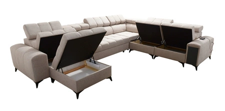 Ecksofa mit Schlaffunktion Bolmso VIII mintgrün links elegantes und bequemes Ecksofa mit Schublade ideal für geräumige Innenräume