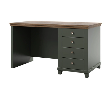 Schreibtisch mit Schubladen Evora 140 cm Flasche grün / Eiche lefkas elegantes Design wird Liebhaber von ausdrucksstarken Interieur für das Arbeitszimmer oder Büro begeistern